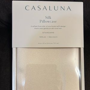 Casaluna Cream Standard Silk Pillowcase